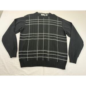 Oscar de la Renta Cotton Men’s XL Sweater Plaid Y2K Vintage Excellent Condition